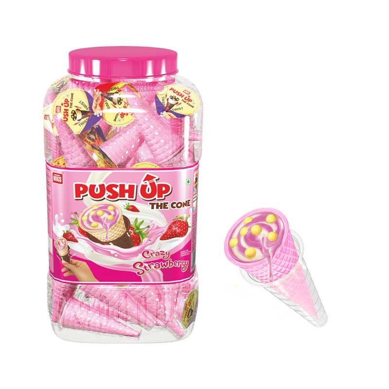 PUSH UP THE CONE STRAWBERRY PET JAR 60+3pcs